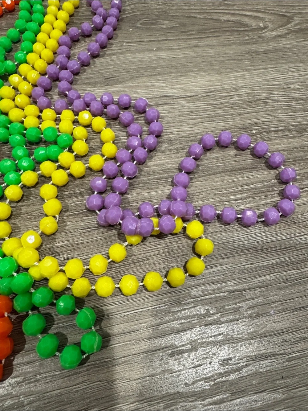 5 Colorful Party Bead Necklace Set - Rainbow Colors - Good Condition